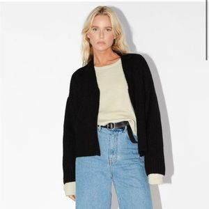 James Street Co Black Luxe Mohair Fran Cardigan